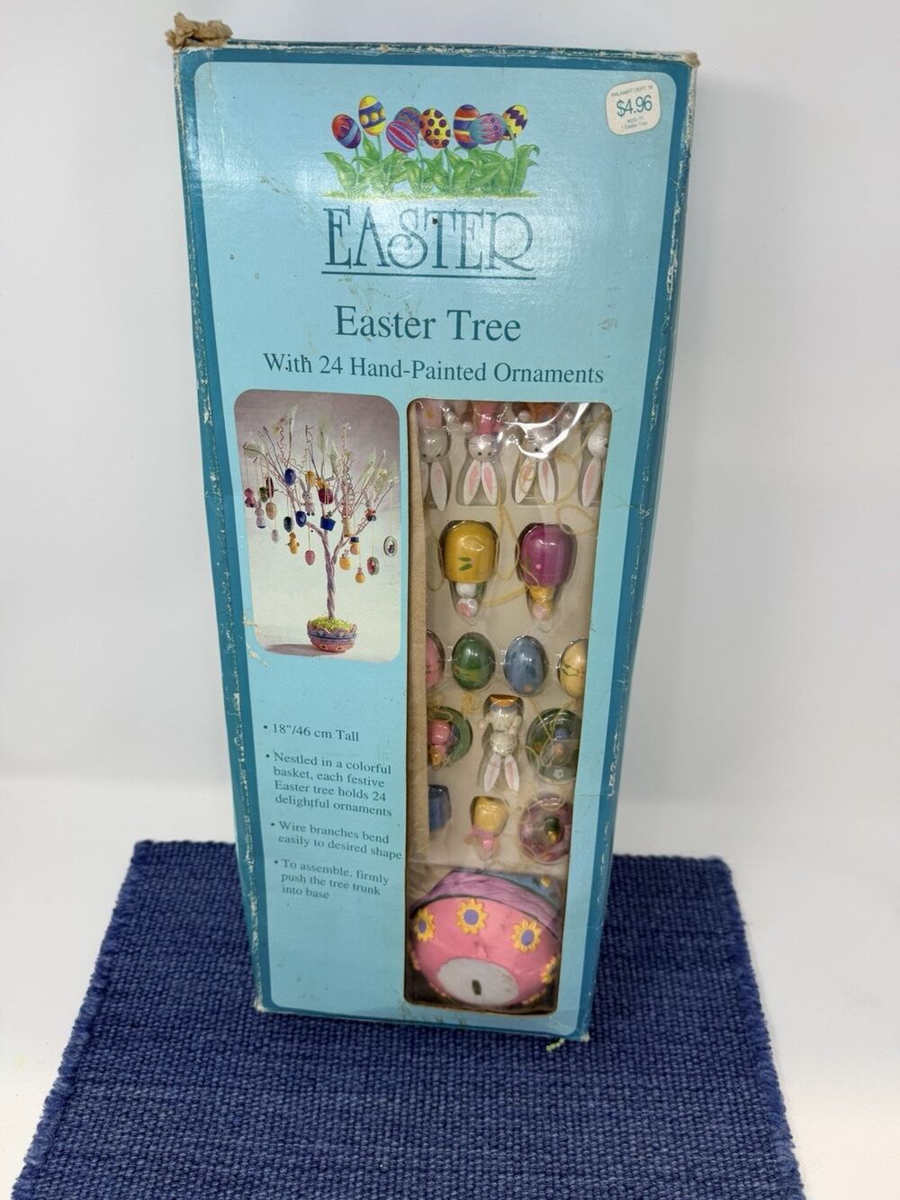 Vintage Easter Tree 18" Holds 24 Hand Painted Ornaments. Brand New In Box